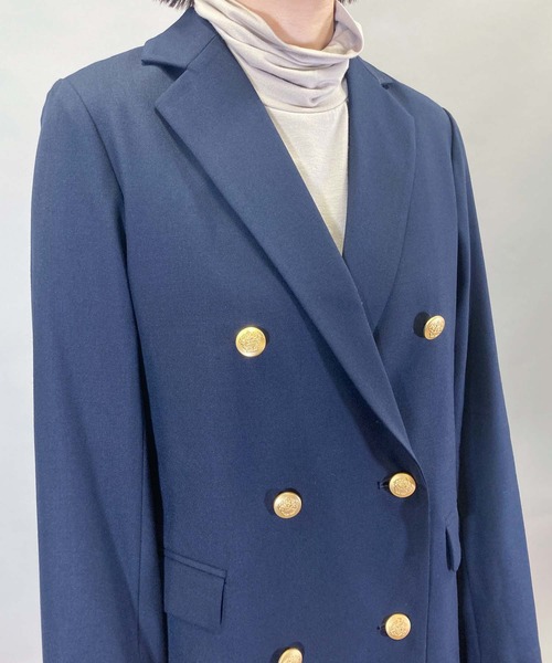 Munich（ミューニック）の「ウールレーヨンツイルダブルテーラードジャケット（テーラードジャケット・レディース・ネイビー・S）」の9枚目の写真