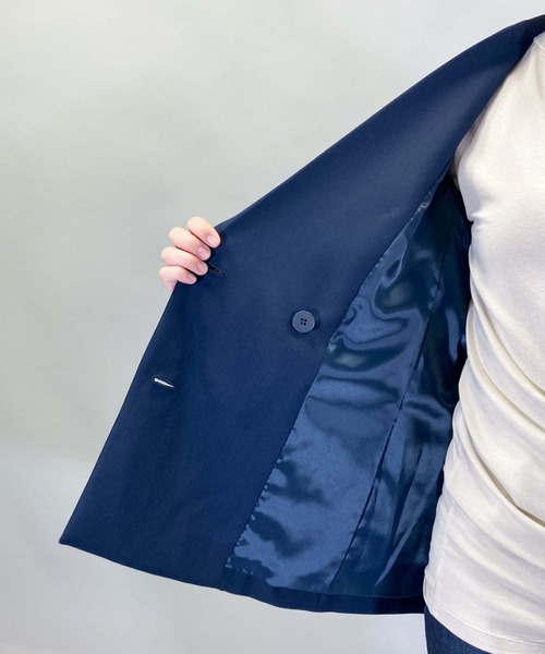 Munich（ミューニック）の「ウールレーヨンツイルダブルテーラードジャケット（テーラードジャケット・レディース・ネイビー・S）」の13枚目の写真