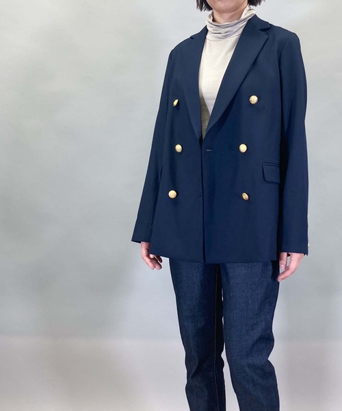 Munich（ミューニック）の「ウールレーヨンツイルダブルテーラードジャケット（テーラードジャケット・レディース・ネイビー・S）」の15枚目の写真