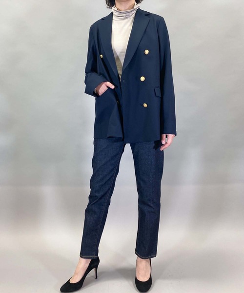Munich（ミューニック）の「ウールレーヨンツイルダブルテーラードジャケット（テーラードジャケット・レディース・ネイビー・S）」の14枚目の写真