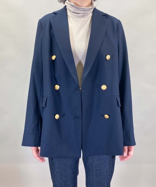 Munich（ミューニック）の「ウールレーヨンツイルダブルテーラードジャケット（テーラードジャケット・レディース・ネイビー・S）」の17枚目の写真