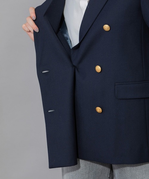 Munich（ミューニック）の「ウールレーヨンツイルダブルテーラードジャケット（テーラードジャケット・レディース・ネイビー・S）」の18枚目の写真