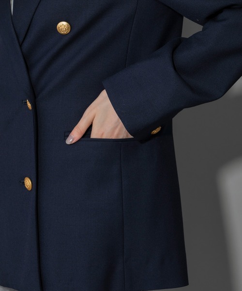 Munich（ミューニック）の「ウールレーヨンツイルダブルテーラードジャケット（テーラードジャケット・レディース・ネイビー・S）」の20枚目の写真