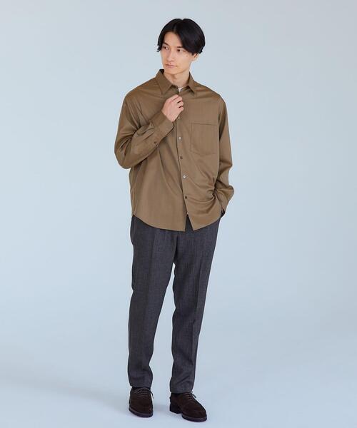 green label relaxing(グリーンレーベルリラクシング)の「ウォッシャブル ビエラ レギュラーカラー シャツ -ストレッチ・マシンウォッシャブル・防シワ-(シャツ/ブラウス・メンズ・ベージュ/グレー/モカ・S/M/L/XL)」の9枚目の写真