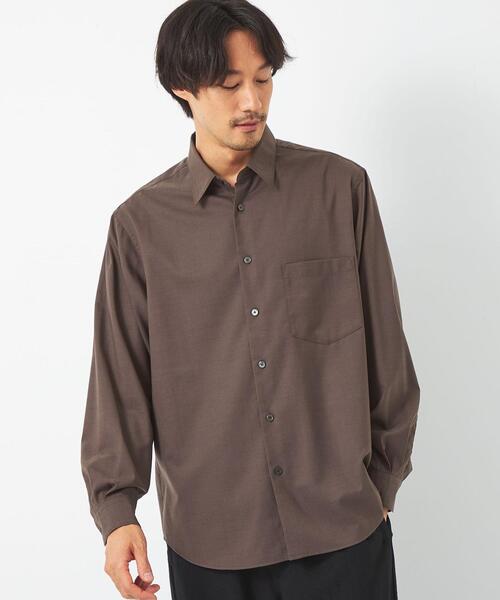 green label relaxing(グリーンレーベルリラクシング)の「ウォッシャブル ビエラ レギュラーカラー シャツ -ストレッチ・マシンウォッシャブル・防シワ-(シャツ/ブラウス・メンズ・ベージュ/グレー/モカ・S/M/L/XL)」の12枚目の写真
