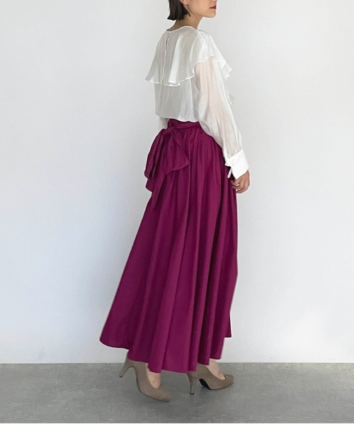 PICCIN(ピッチン)の「バックリボンスカート(スカート・レディース・ブラック/パープル・M)」の21枚目の写真