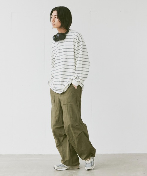 flaner(フラネ)の「Loose mulch border long tee/ルーズマルチボーダーロンT(Tシャツ/カットソー・レディース・ホワイト/ベージュ・MEDIUM/LARGE)」の19枚目の写真