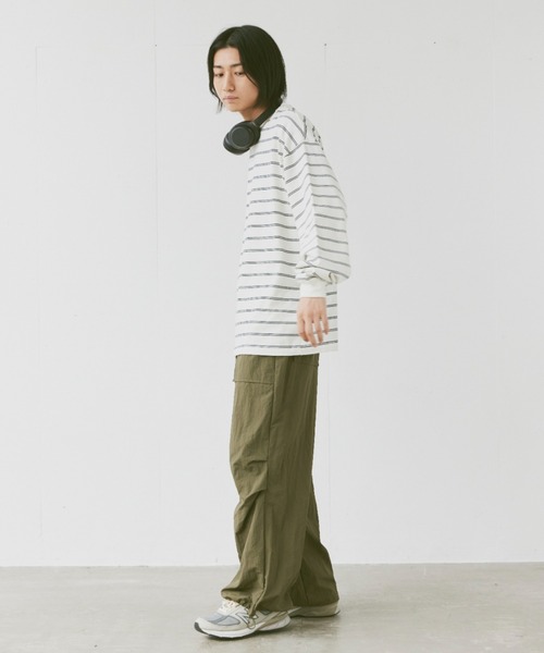 flaner(フラネ)の「Loose mulch border long tee/ルーズマルチボーダーロンT(Tシャツ/カットソー・レディース・ホワイト/ベージュ・MEDIUM/LARGE)」の20枚目の写真