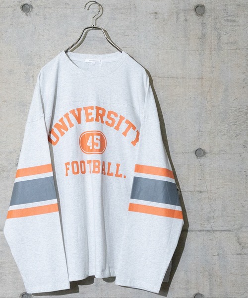 JOHN'S CLOSET（ジョンズクローゼット）の「【13】カレッジロゴ フットボールTシャツ（Tシャツ/カットソー・メンズ・ホワイト/アッシュグレー/ネイビー/グリーン/マスタード・MEDIUM/LARGE）」の3枚目の写真