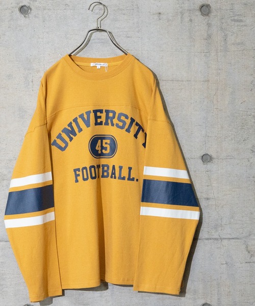JOHN'S CLOSET（ジョンズクローゼット）の「【13】カレッジロゴ フットボールTシャツ（Tシャツ/カットソー・メンズ・ホワイト/アッシュグレー/ネイビー/グリーン/マスタード・MEDIUM/LARGE）」の5枚目の写真