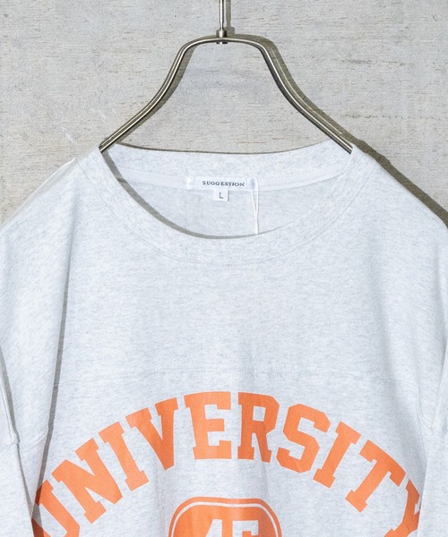 JOHN'S CLOSET（ジョンズクローゼット）の「【13】カレッジロゴ フットボールTシャツ（Tシャツ/カットソー・メンズ・ホワイト/アッシュグレー/ネイビー/グリーン/マスタード・MEDIUM/LARGE）」の6枚目の写真