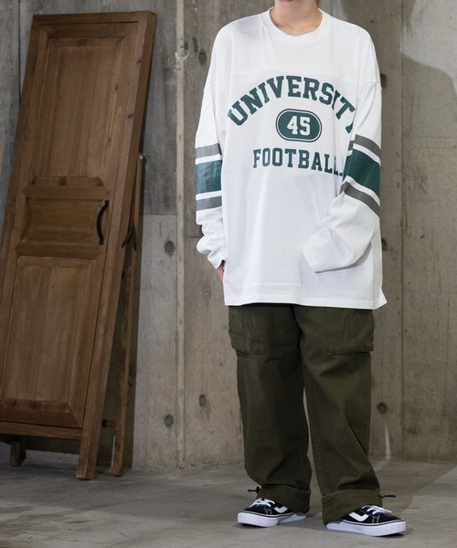 JOHN'S CLOSET（ジョンズクローゼット）の「【13】カレッジロゴ フットボールTシャツ（Tシャツ/カットソー・メンズ・ホワイト/アッシュグレー/ネイビー/グリーン/マスタード・MEDIUM/LARGE）」の14枚目の写真