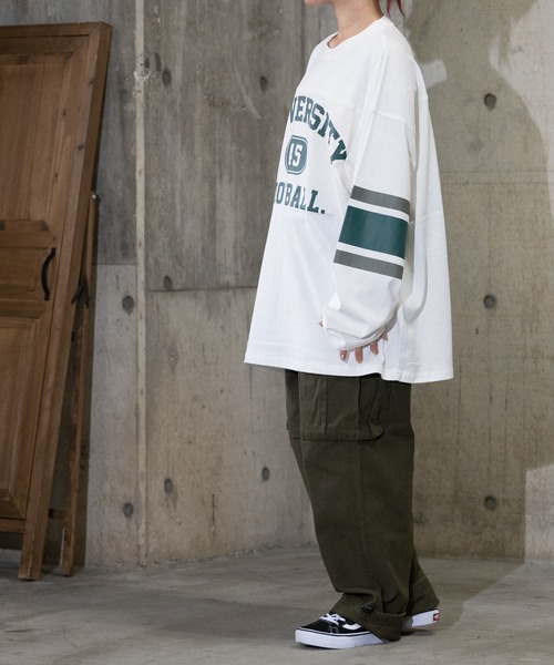 JOHN'S CLOSET（ジョンズクローゼット）の「【13】カレッジロゴ フットボールTシャツ（Tシャツ/カットソー・メンズ・ホワイト/アッシュグレー/ネイビー/グリーン/マスタード・MEDIUM/LARGE）」の15枚目の写真