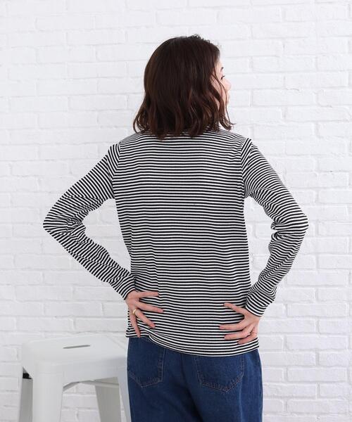 SHOO・LA・RUE（シューラルー）の「◆三角テレコ ハイネック プルオーバー（Tシャツ/カットソー・レディース・ブラック/ホワイト系/ブラック系2・02/03）」の7枚目の写真