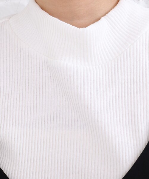 SHOO・LA・RUE（シューラルー）の「◆三角テレコ ハイネック プルオーバー（Tシャツ/カットソー・レディース・ブラック/ホワイト系/ブラック系2・02/03）」の10枚目の写真