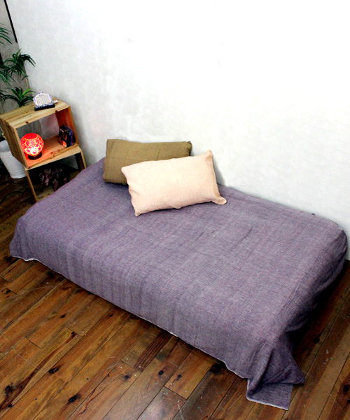 チャイハネ（チャイハネ）の「【チャイハネ】シンプルシーツ ダブルサイズ（寝具・レディース・グリーン/インディゴブルー/ライトグリーン/パープル/ブラウン/オフホワイト/オレンジ/ベージュ/ピンク/ワイン/イエロー/ターコイズブルー/ラベンダー/ブルー/ダークグリーン/ブルー系その他/バイオレット/コーラル/ブラック/レッド系その他/ベージュ系その他/ダークインディゴブルー/ブラウン系その他/グレー・FREE）」の16枚目の写真
