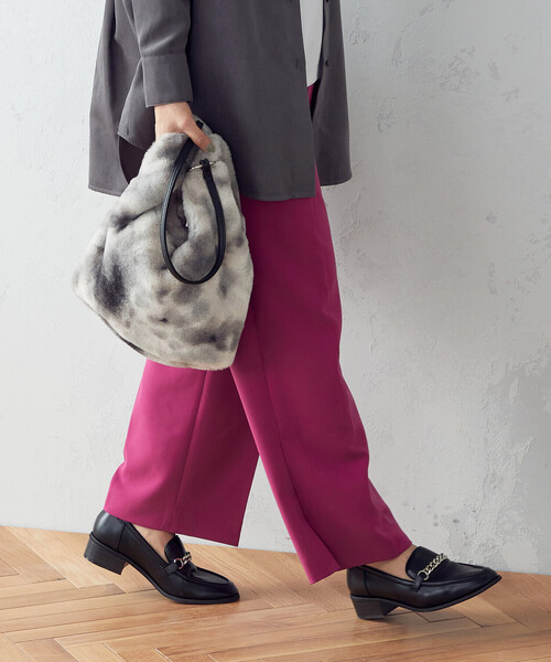 COMME CA ISM（コムサイズム）の「２ｗａｙ　フェイクファーバッグ（トートバッグ・レディース・ベージュ/グレー・FREE）」の4枚目の写真