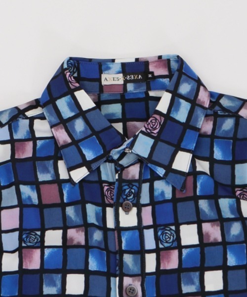 AXES-X（アクシーズエックス）の「ローズステンドグラス柄シャツ（シャツ/ブラウス・メンズ・オレンジ/ブルー・MEDIUM/LARGE/X-LARGE）」の9枚目の写真