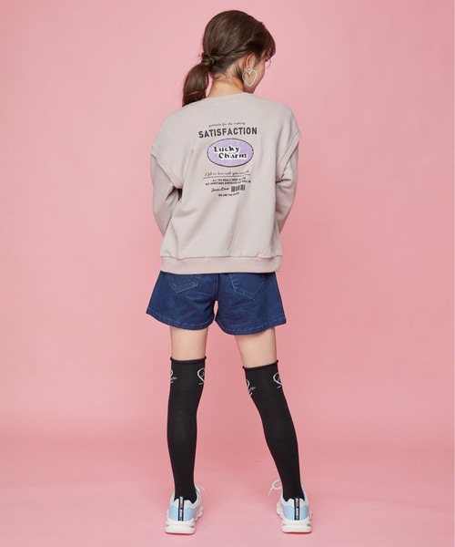 JENNI love（ジェニィラブ）の「フロントレースアップデニムショーパン（デニムパンツ・キッズ・ネイビー/ブルー・130cm/140cm/150cm/160cm）」の5枚目の写真