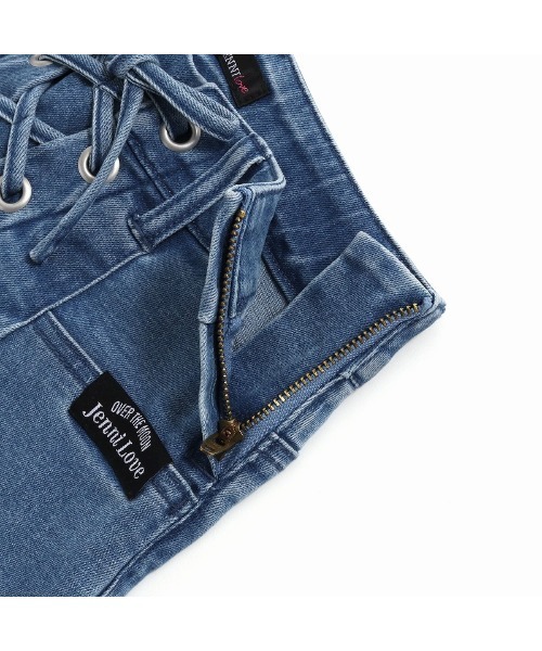 JENNI love（ジェニィラブ）の「フロントレースアップデニムショーパン（デニムパンツ・キッズ・ネイビー/ブルー・130cm/140cm/150cm/160cm）」の14枚目の写真