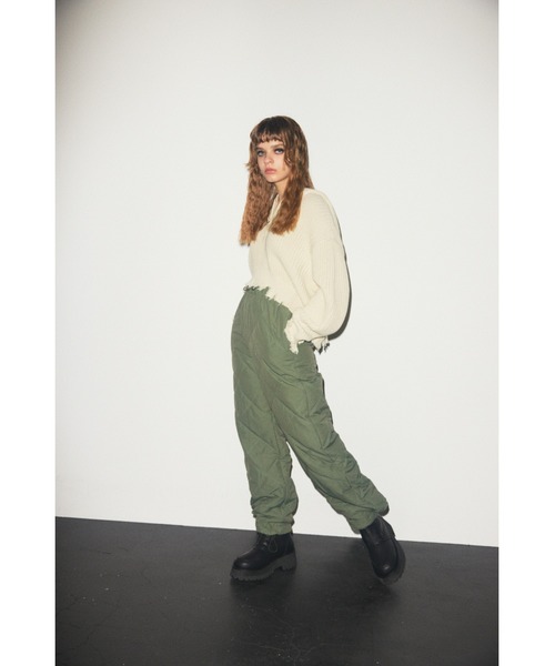 ナイロン製キルティングパンツ スリムフィット ジョガーキルティングパンツ | ファッション通販サイト NUGU