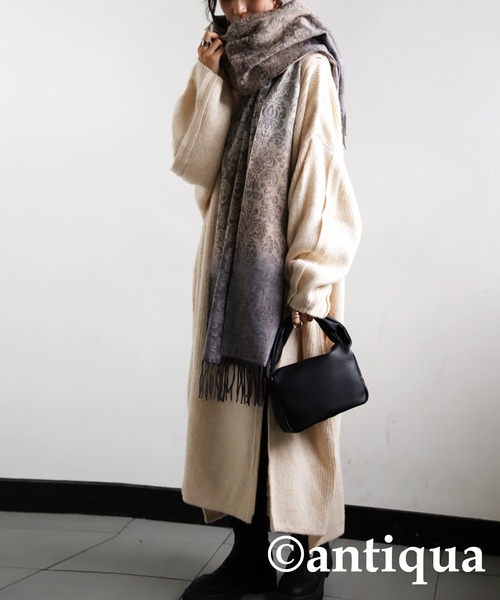 antiqua（アンティカ）の「ダマスク柄ストール（ストール/ショール・レディース・グレー/ボルドー/ネイビー・FREE）」の13枚目の写真