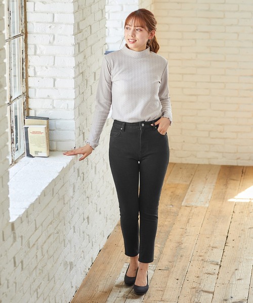 Honeys（ハニーズ）の「暖デニムスキニーパンツ（股下６４ｃｍ）（デニムパンツ・レディース・インディゴブルー/ブラック・SS/S/M/L/LL）」の5枚目の写真