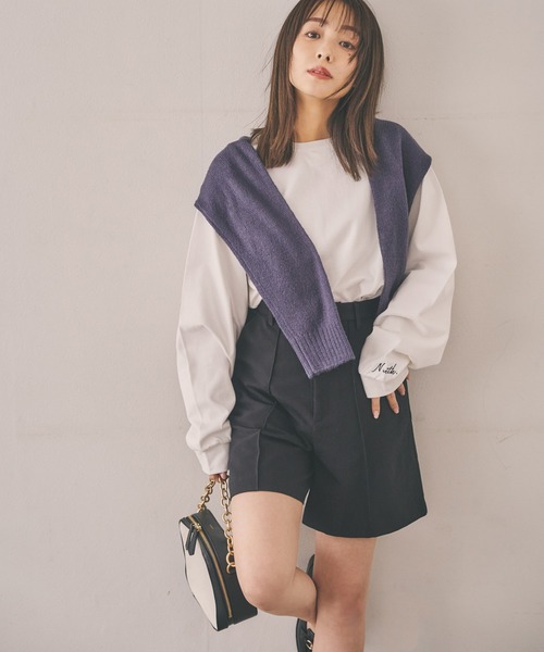 N WITH.（エヌウィズ）の「シアーデザインニット（ニット/セーター・レディース・ベージュ/ダークグレー/ホワイト・FREE）」の10枚目の写真