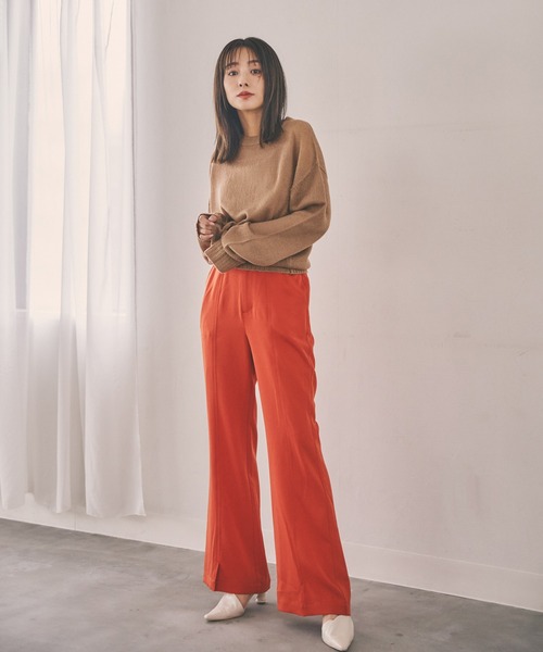 N WITH.（エヌウィズ）の「シアーデザインニット（ニット/セーター・レディース・ベージュ/ダークグレー/ホワイト・FREE）」の6枚目の写真