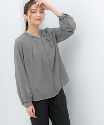 あったか裏地配色ブラウス