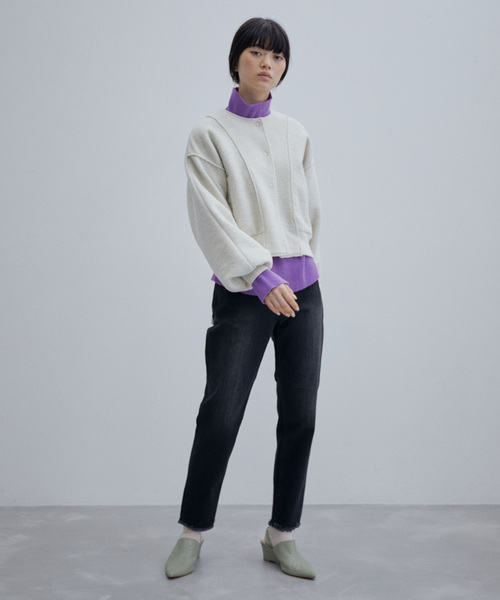 アダムエロペ 圧縮ジャージーカーディガン オフホワイト ADAM ET ROPE'（アダムエロペ）の「圧縮ジャージーカーディガン