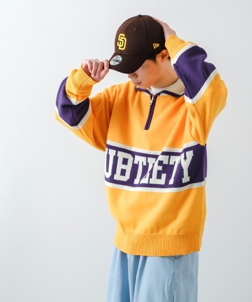 SIDEWAY STANCE（サイドウェイスタンス）の「【SIDEWAY STANCE】ハーフジップ ニット ポロシャツ（ニット/セーター・メンズ・グリーン/ブラック/オレンジ・LARGE/MEDIUM）」の9枚目の写真