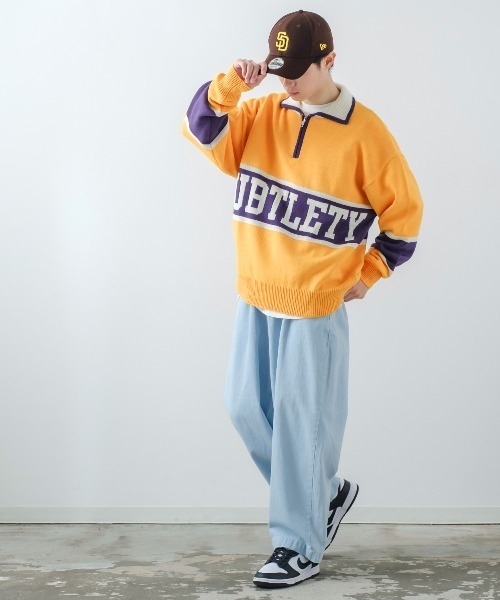 SIDEWAY STANCE（サイドウェイスタンス）の「【SIDEWAY STANCE】ハーフジップ ニット ポロシャツ（ニット/セーター・メンズ・グリーン/ブラック/オレンジ・LARGE/MEDIUM）」の11枚目の写真