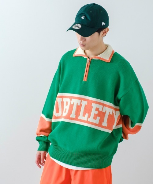 SIDEWAY STANCE（サイドウェイスタンス）の「【SIDEWAY STANCE】ハーフジップ ニット ポロシャツ（ニット/セーター・メンズ・グリーン/ブラック/オレンジ・LARGE/MEDIUM）」の14枚目の写真