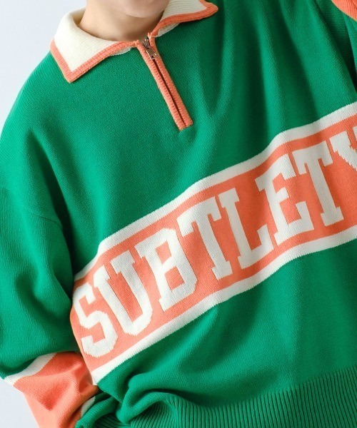 SIDEWAY STANCE（サイドウェイスタンス）の「【SIDEWAY STANCE】ハーフジップ ニット ポロシャツ（ニット/セーター・メンズ・グリーン/ブラック/オレンジ・LARGE/MEDIUM）」の18枚目の写真