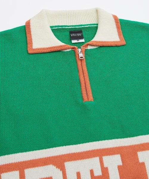 SIDEWAY STANCE（サイドウェイスタンス）の「【SIDEWAY STANCE】ハーフジップ ニット ポロシャツ（ニット/セーター・メンズ・グリーン/ブラック/オレンジ・LARGE/MEDIUM）」の15枚目の写真