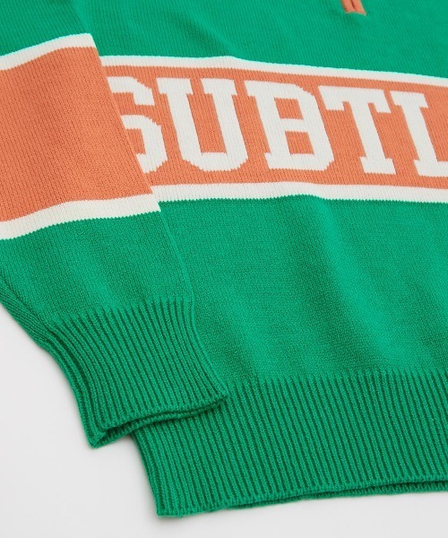 SIDEWAY STANCE（サイドウェイスタンス）の「【SIDEWAY STANCE】ハーフジップ ニット ポロシャツ（ニット/セーター・メンズ・グリーン/ブラック/オレンジ・LARGE/MEDIUM）」の5枚目の写真