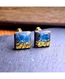 【Willija】金属アレルギー対応《Taily leaf》美濃焼タイルイヤリング(MA)