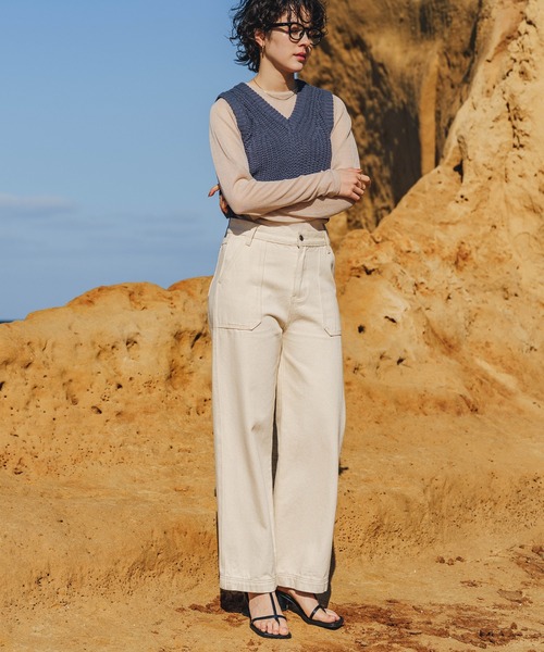 select MOCA（セレクトモカ）の「透かし編みニットショートベスト