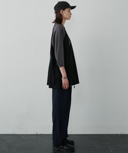 AIVER（アイバー）の「AIVER　AラグランハーフスリーブTEE（Tシャツ/カットソー・メンズ・ブラック/ホワイト×ブラック/ピンク・LARGE/SMALL/MEDIUM）」の22枚目の写真