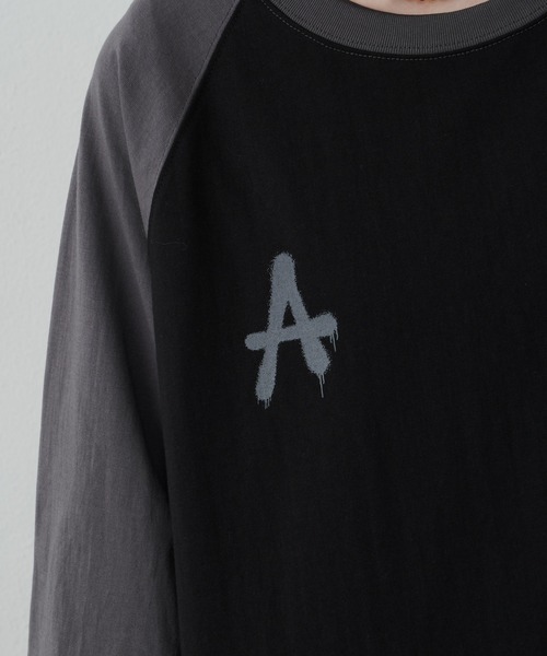 AIVER（アイバー）の「AIVER　AラグランハーフスリーブTEE（Tシャツ/カットソー・メンズ・ブラック/ホワイト×ブラック/ピンク・LARGE/SMALL/MEDIUM）」の16枚目の写真