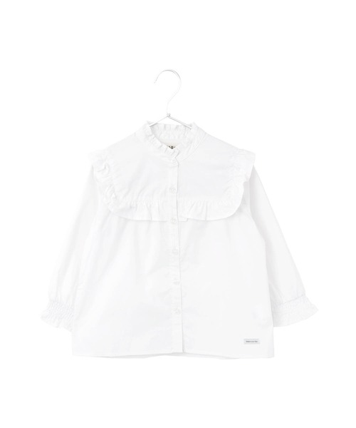 MAKE YOUR DAY（メイクユアデイ）の「フリルブラウス■150.160cm（シャツ/ブラウス・キッズ・オフホワイト/ブルー/イエロー/ストライプ・160/150）」の2枚目の写真