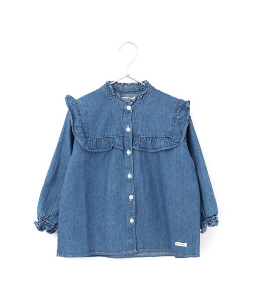 MAKE YOUR DAY（メイクユアデイ）の「フリルブラウス■150.160cm（シャツ/ブラウス・キッズ・オフホワイト/ブルー/イエロー/ストライプ・160/150）」の3枚目の写真