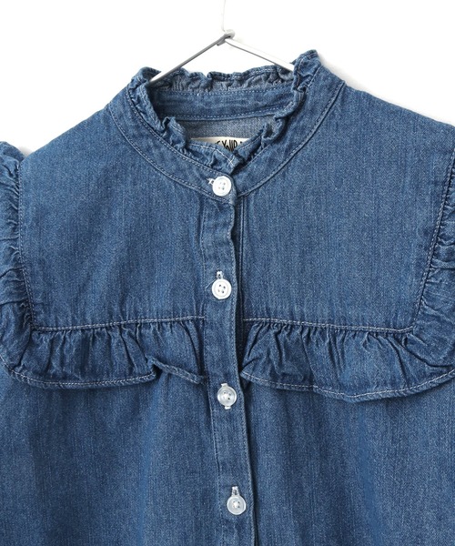 MAKE YOUR DAY（メイクユアデイ）の「フリルブラウス■150.160cm（シャツ/ブラウス・キッズ・オフホワイト/ブルー/イエロー/ストライプ・160/150）」の14枚目の写真