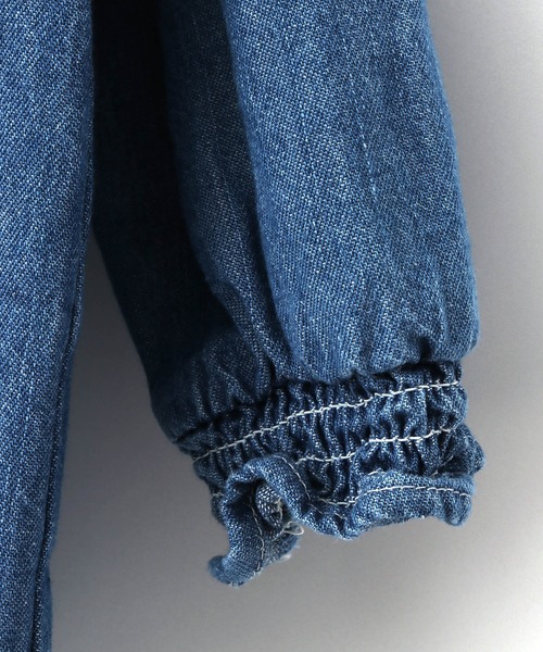 MAKE YOUR DAY（メイクユアデイ）の「フリルブラウス■150.160cm（シャツ/ブラウス・キッズ・オフホワイト/ブルー/イエロー/ストライプ・160/150）」の9枚目の写真