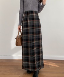 ECLIN | バックスリットチェック柄ロングスカート(スカート)
