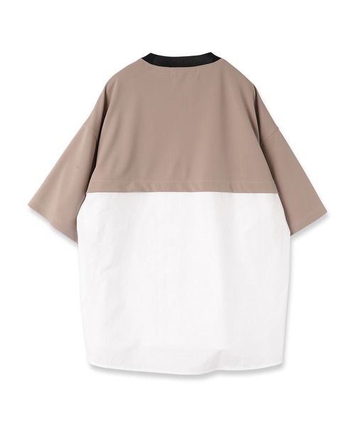 CULLNI(クルニ)の「23-SS-030 / Shirt Cloth Combination Pullover(Tシャツ/カットソー・メンズ・ブラック×ブラック/グリーン系/ベージュ系/サックスブルー系/ブラック×ブルー・1/2/0)」の6枚目の写真
