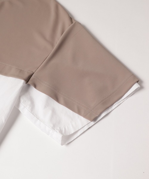 CULLNI(クルニ)の「23-SS-030 / Shirt Cloth Combination Pullover(Tシャツ/カットソー・メンズ・ブラック×ブラック/グリーン系/ベージュ系/サックスブルー系/ブラック×ブルー・1/2/0)」の10枚目の写真