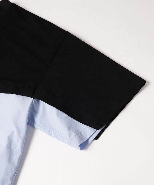 CULLNI(クルニ)の「23-SS-030 / Shirt Cloth Combination Pullover(Tシャツ/カットソー・メンズ・ブラック×ブラック/グリーン系/ベージュ系/サックスブルー系/ブラック×ブルー・1/2/0)」の13枚目の写真