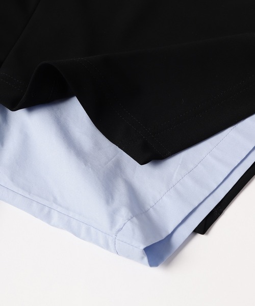 CULLNI(クルニ)の「23-SS-030 / Shirt Cloth Combination Pullover(Tシャツ/カットソー・メンズ・ブラック×ブラック/グリーン系/ベージュ系/サックスブルー系/ブラック×ブルー・1/2/0)」の14枚目の写真